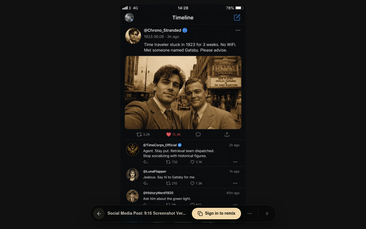 Live viewer — Social Media Post: 9:16 Screenshot Version on neta.art
