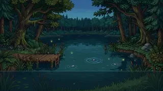 2日目 · 森の湖