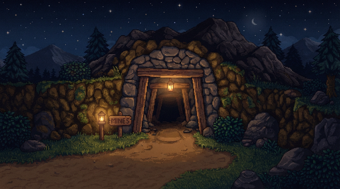 Mineingang – nachts