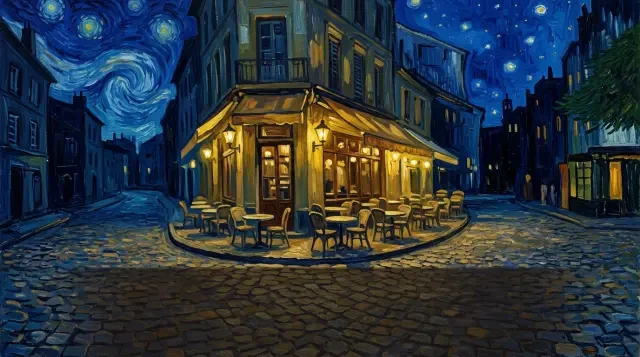 执行时背景——亚尔夜间咖啡馆画中场景
