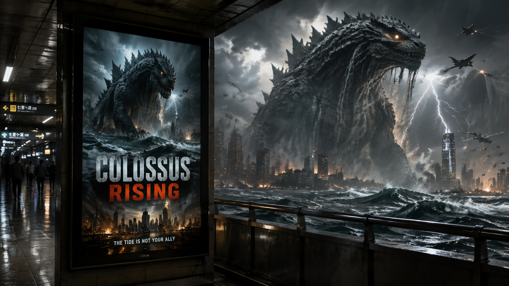 스테이션 무비 포스터: COLOSSUS RISING (괴수 라이트박스)