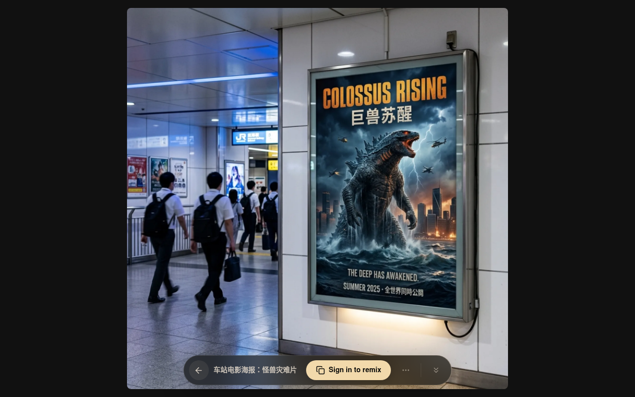 线上展示 — 网塔艺术上的车站电影海报:巨兽崛起