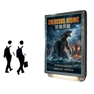 去背圖 — 怪獸光盒海報的透明 PNG
