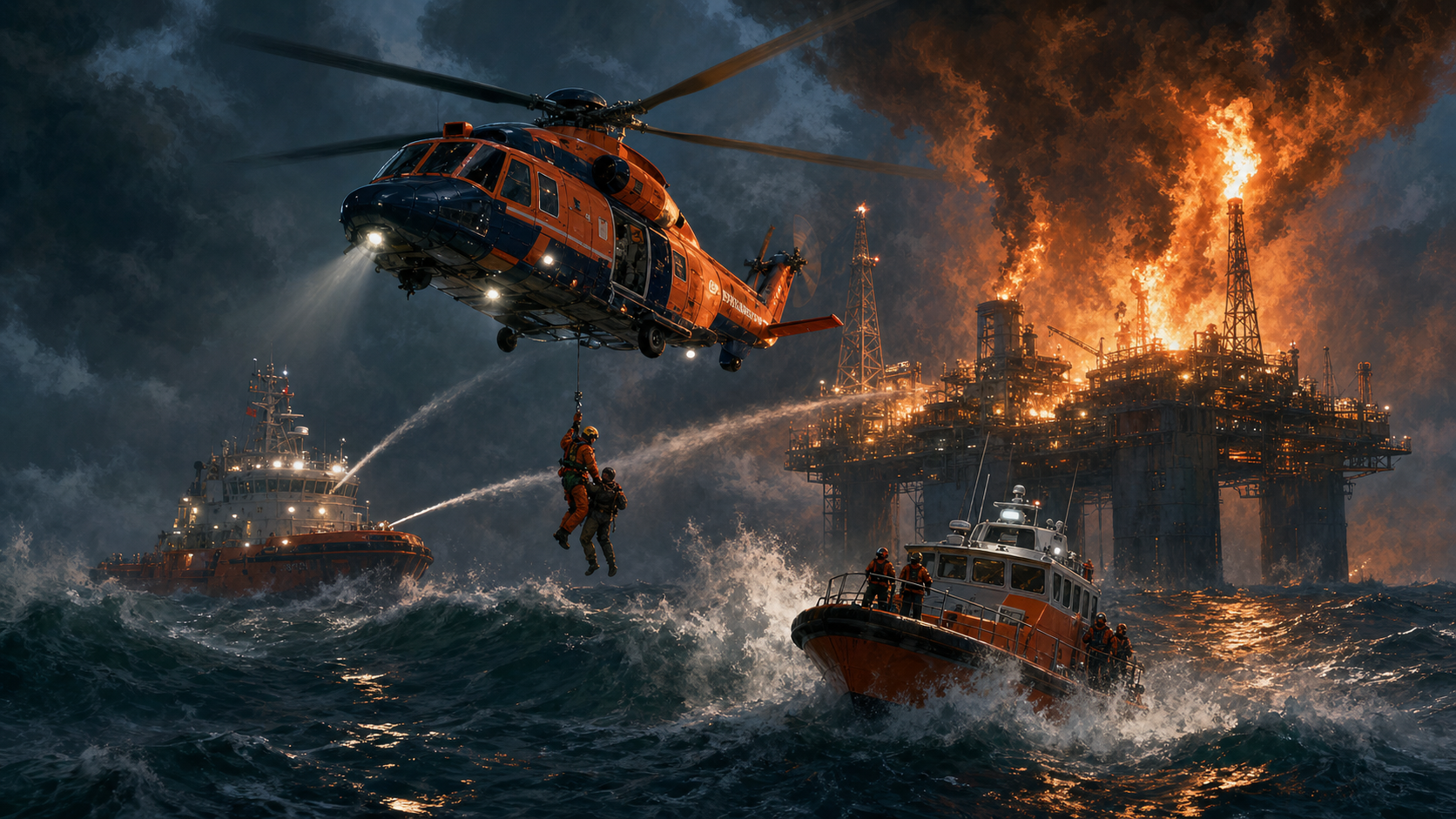 Stormworks — Platform Bravo Blowout: AI Coast Guard Rescue Visual Novel | Play Online