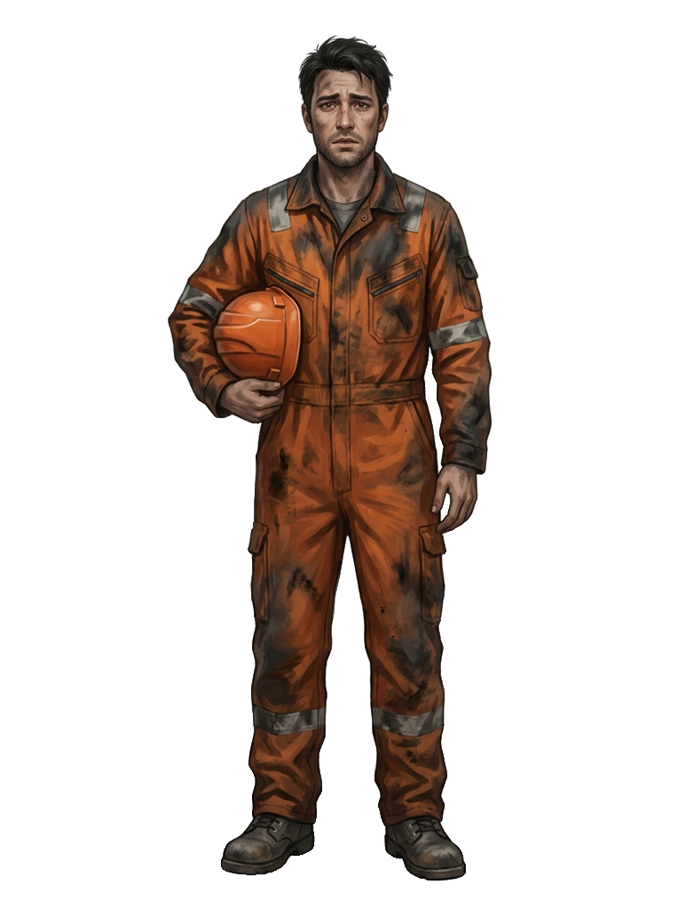 Platform worker Mika transparent sprite