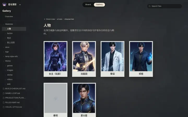 Neta Studio — galeria de personagens de 恋与深空