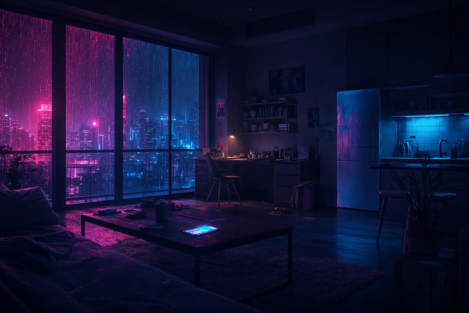 Apartment at Night background