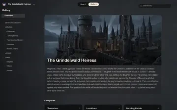 Neta Studio — visão geral da galeria e categorias de A Herdeira Grindelwald