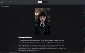 Neta Studio — detalhe do material de personagem de A Herdeira Grindelwald (Kendrya aos Onze)