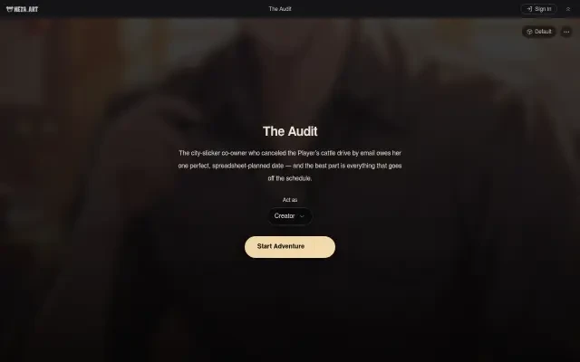 The Audit — la pantalla de apertura del juego en vivo