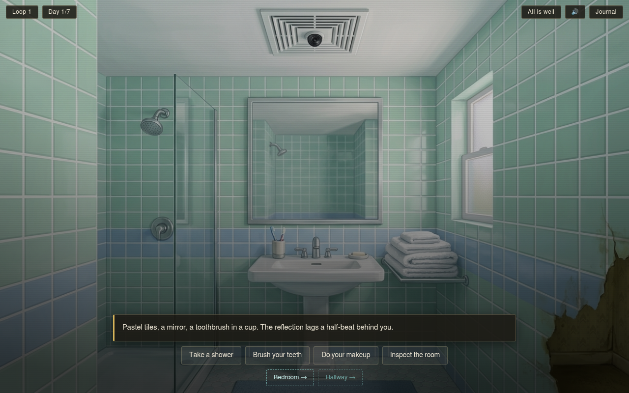 Gameplay — bathroom scene