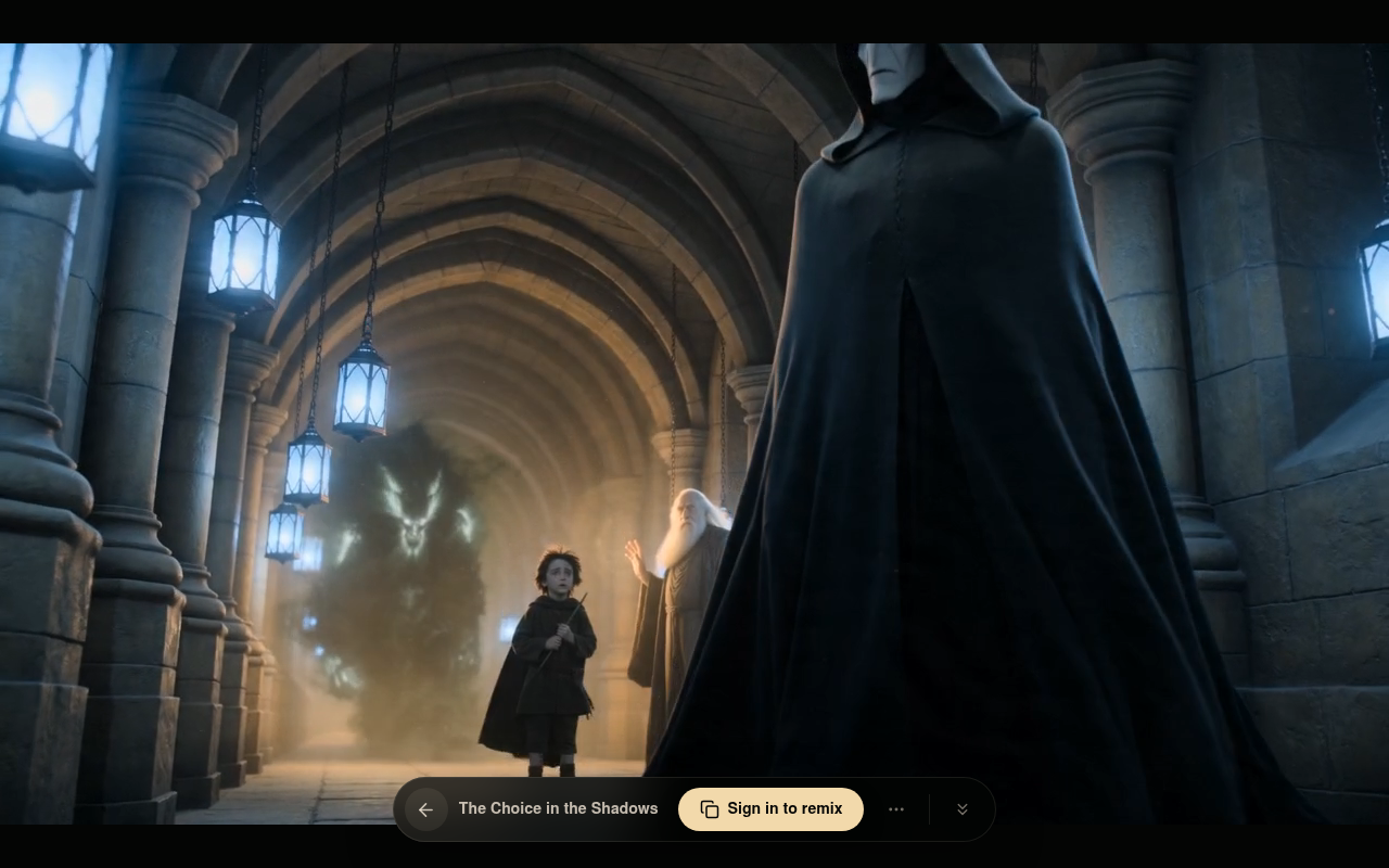 Actual video — the black-robed spy turns toward the survivor
