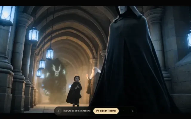 Actual video — the black-robed spy turns toward the survivor