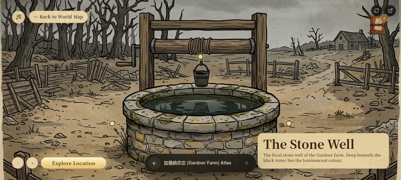 The Stone Well — local interativo do jogo