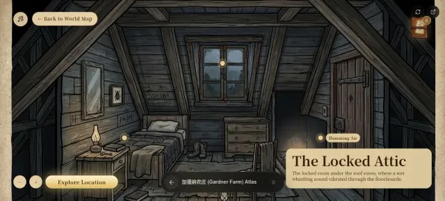 The Locked Attic — interactive game location