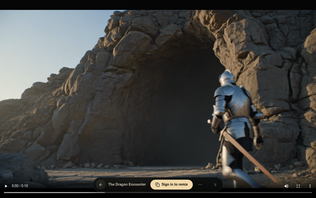 Die Share-Seite — das Video läuft in jedem Browser