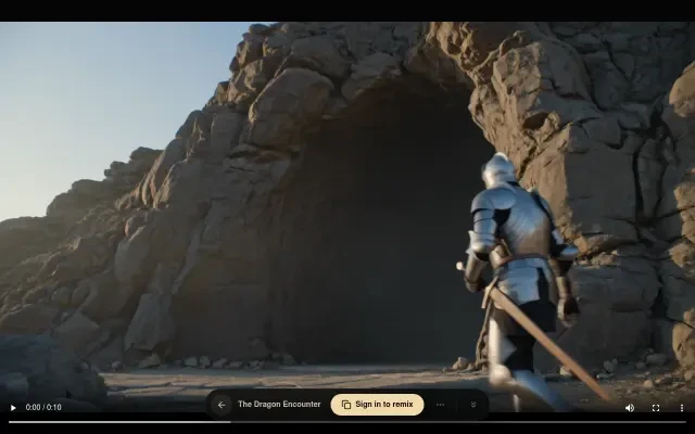 Die Share-Seite — das Video läuft in jedem Browser