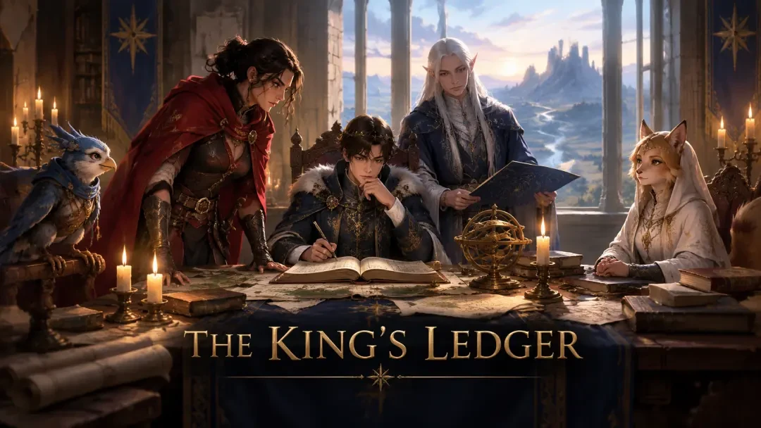 The King's Ledger — Ein KI-gebautes Fantasy-Hofintrigen-Rollenspiel (Vier loyale Berater, eine gesperrte Straße)