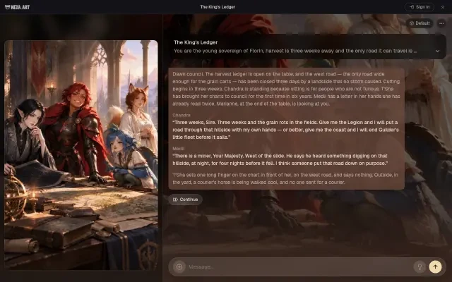 The King's Ledger — die Share-Seite beim Laden