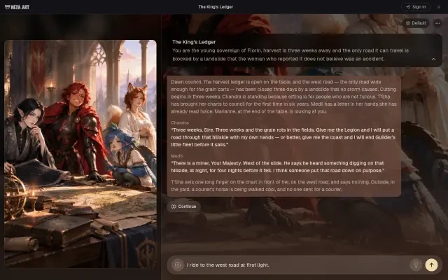 The King's Ledger — die vollständige Prämisse im Spiel entfaltet