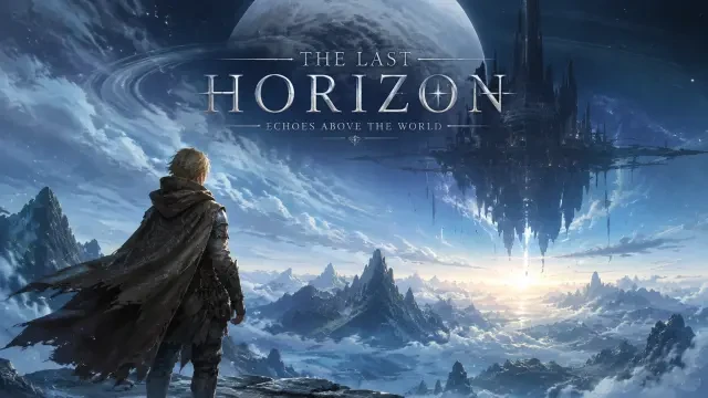Интро игры The Last Horizon — игровая обложка 16:9, созданная ИИ