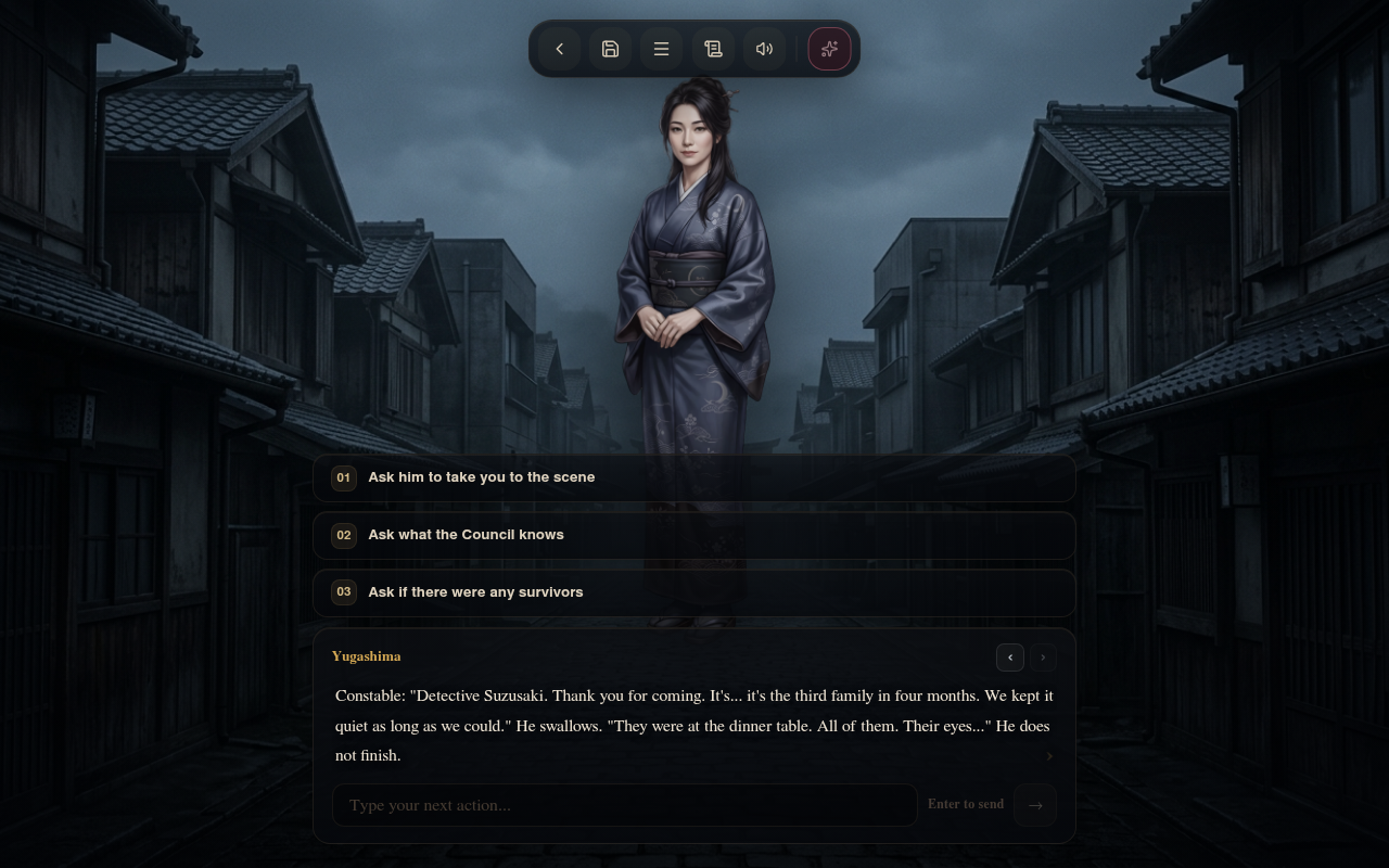 Gameplay — investigation beat with the Constable