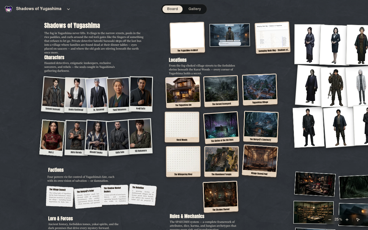 Neta Studio — Shadows of Yugashima world board