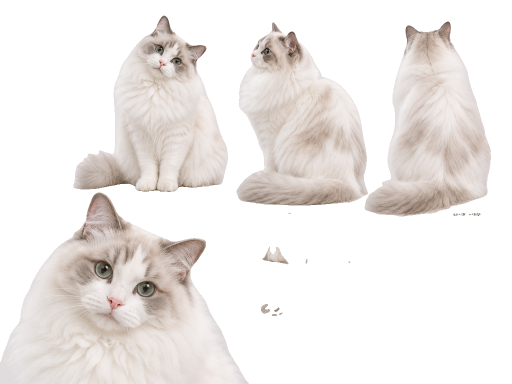 Transparent sprite cutout — Kerena Animagus Ragdoll-cat sheet