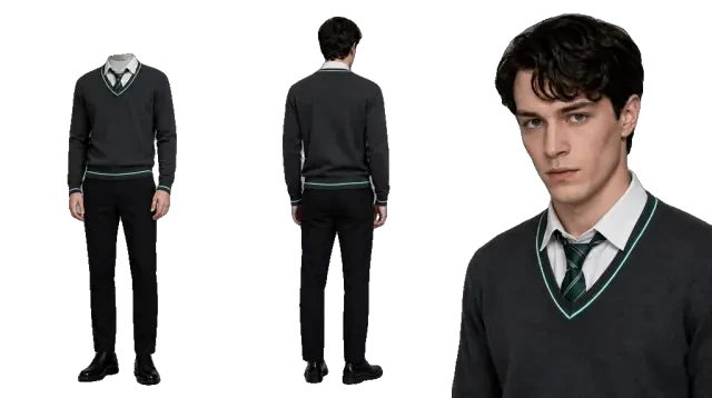 Transparent sprite cutout — Tom Riddle no-robe uniform sheet