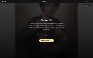 Platform 9¾ — the live roleplay opening screen