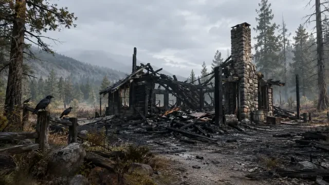 Burned Homestead scene background