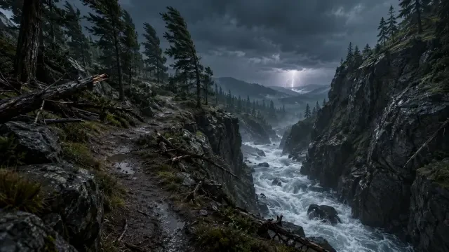 Deep Pine Ravine scene background
