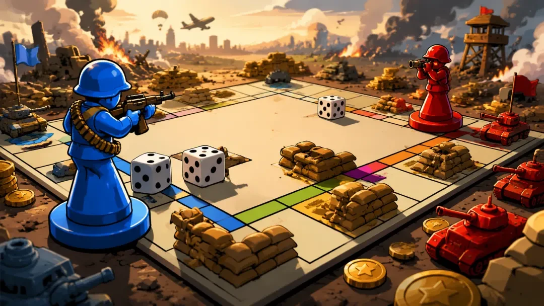 War-Opoly – Ein Top-down-Casual-Strategie-Brettspiel