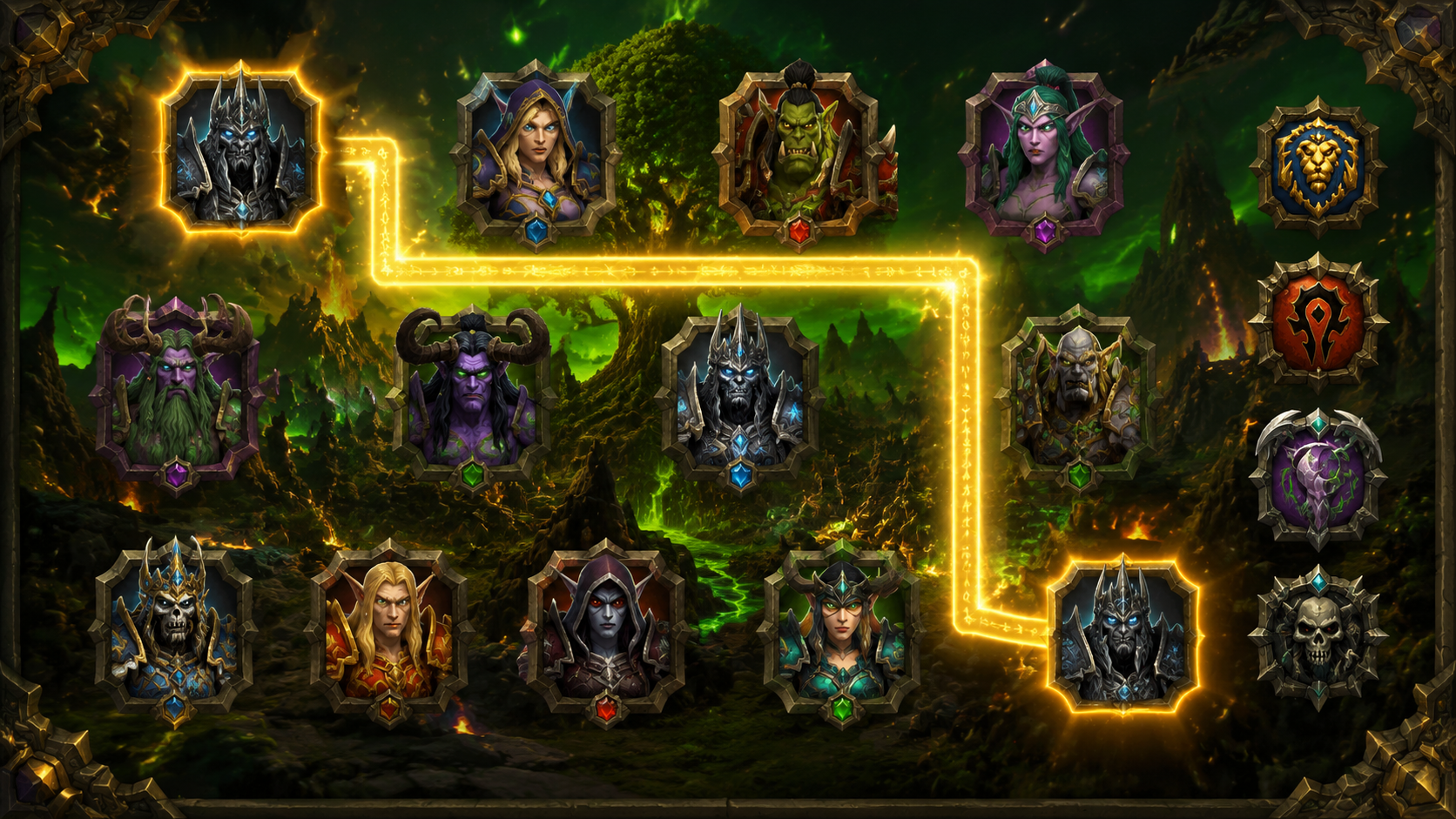Enlace de Runas de Azeroth — Rompecabezas de unión de fichas de Warcraft III | Juega en línea