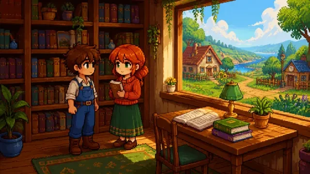 窗边的潘妮 (Windowside Penny) – eine Penny-Route-Visual-Novel in der Welt von Stardew Valley