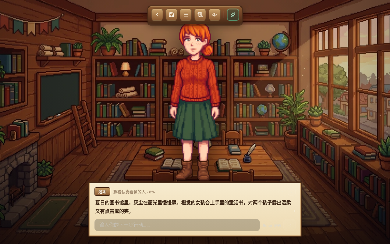 Gameplay – im Inneren der Bibliothek von Pelican Town