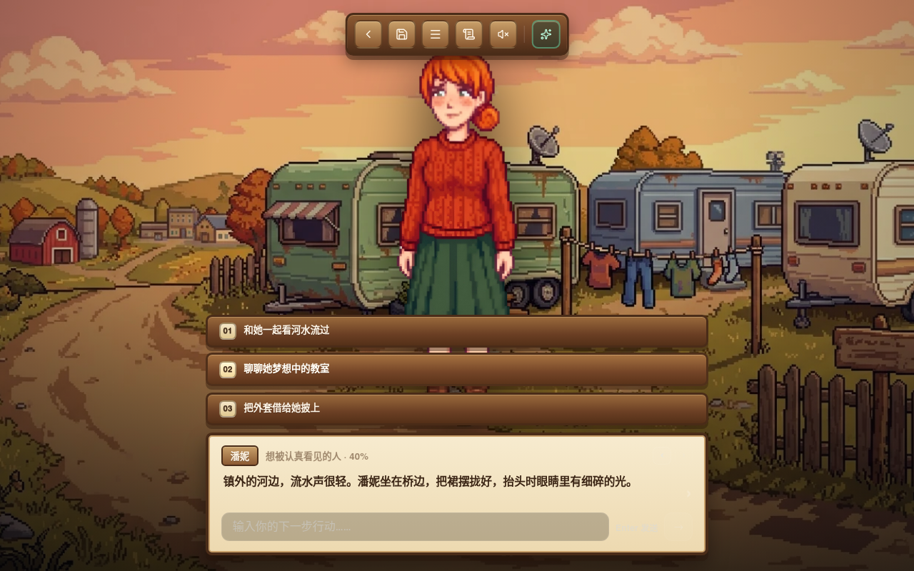 Gameplay – der Spaziergang am Flussufer
