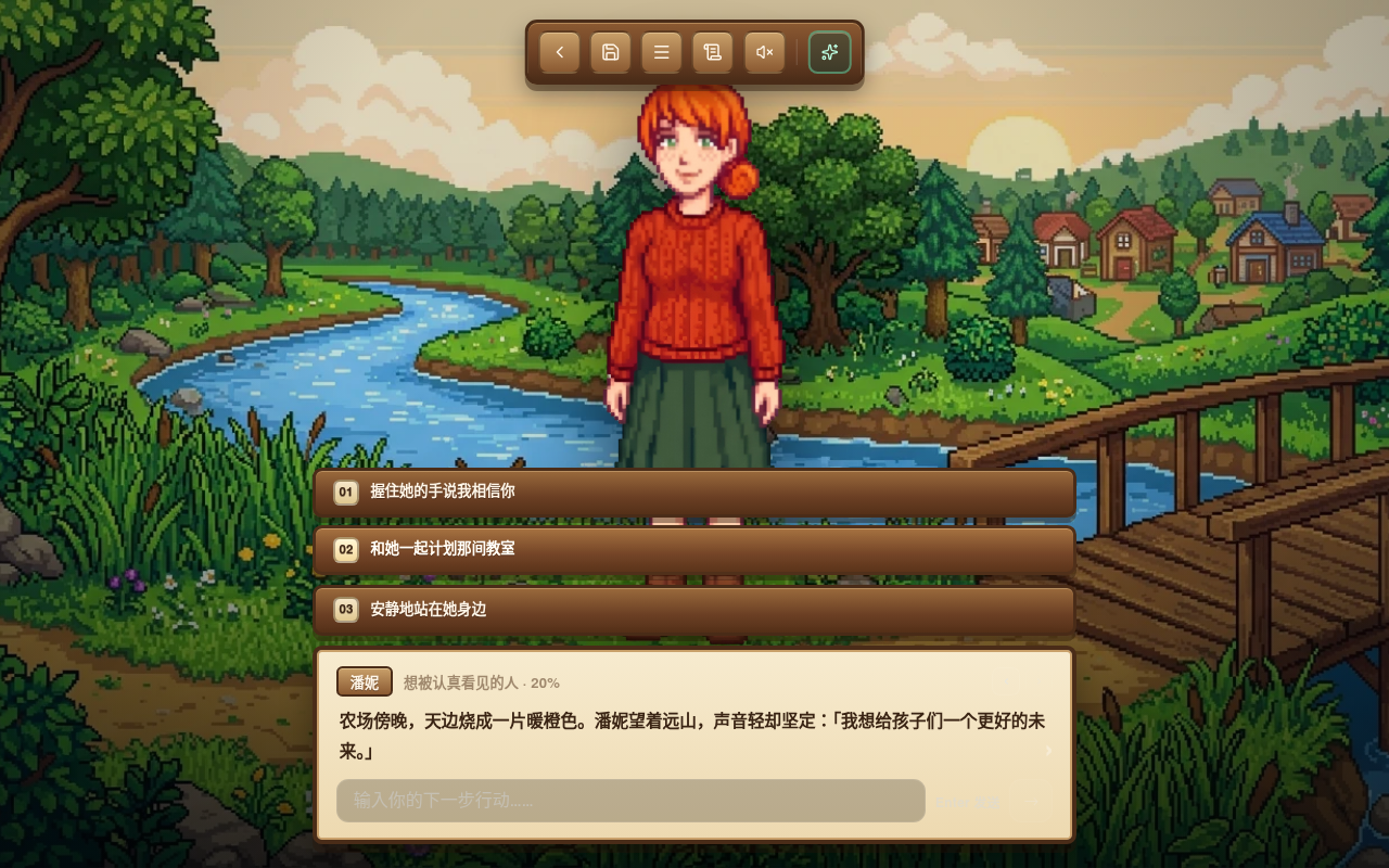 Gameplay – der Hof in der goldenen Abenddämmerung
