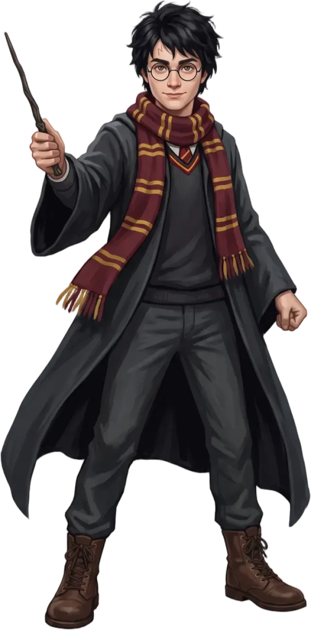 Harry — transparenter Ganzkörper-Duellanten-Sprite