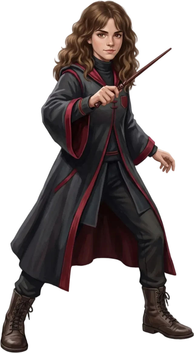 Hermine — transparenter Ganzkörper-Duellanten-Sprite
