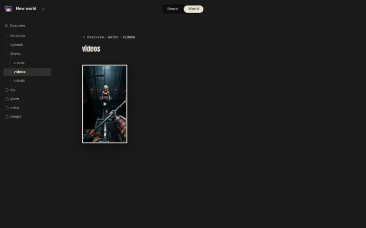 Neta Studio — 完成した15秒のカットを収める works/videos フォルダ