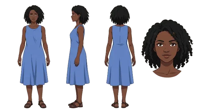 World reference — protagonist character sheet cutout