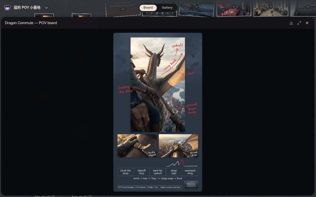 Neta Studio — Board-Detail von Dragon Commute