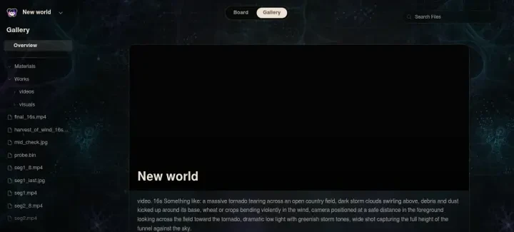 Neta Studio — gallery overview of the world’s files