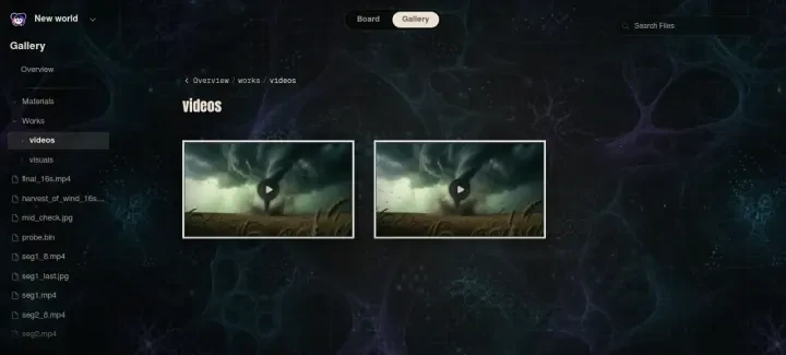 Neta Studio — the videos folder with the film’s segments and cuts