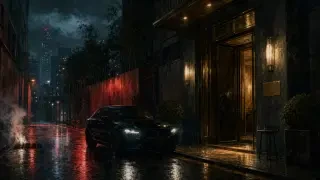 Scene background — the service lane outside the club at 1 a.m.