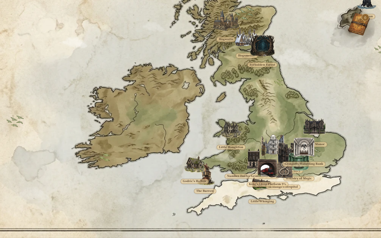 Live-App – der vollständige Pergament-Atlas des magischen Großbritannien