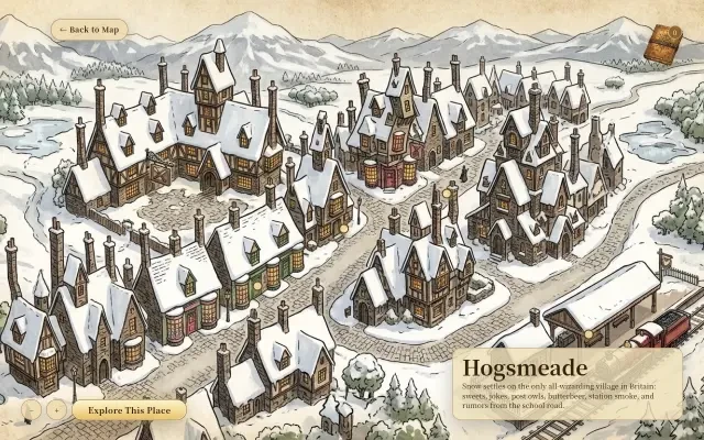 UI — Hogsmeade location card