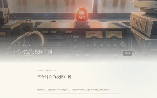 线上页面——满版第一人称影片与章名标题