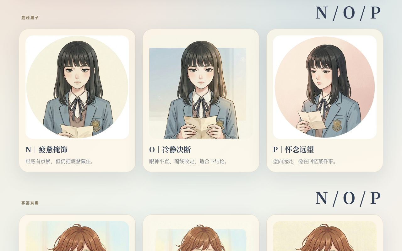 ライブレビューページ — 嘉茂渊子の N/O/P カード